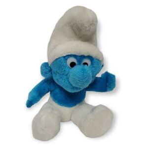 Vtg 1979 SMURF Plush Stuffed Animal‎ Sitting Toy Wallace Berrie & Co Ganz Bros